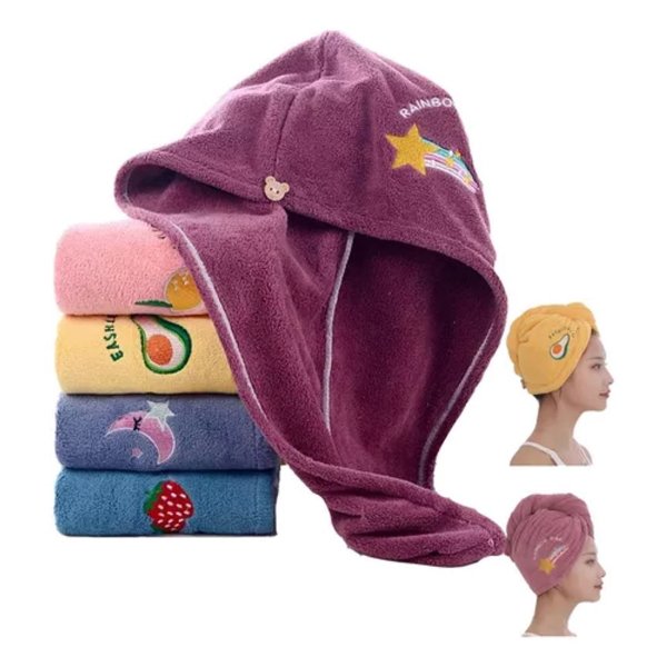 Toalla Bordada Premium de Microfibra para Cabello